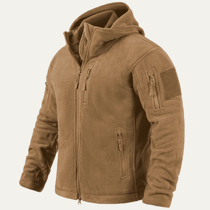 Warm Mens Fleece Hooded Tactical Jacket
