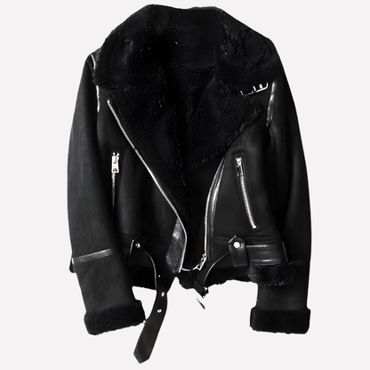 Warm Fleece Lined Women's Jacket with Waist Belt
