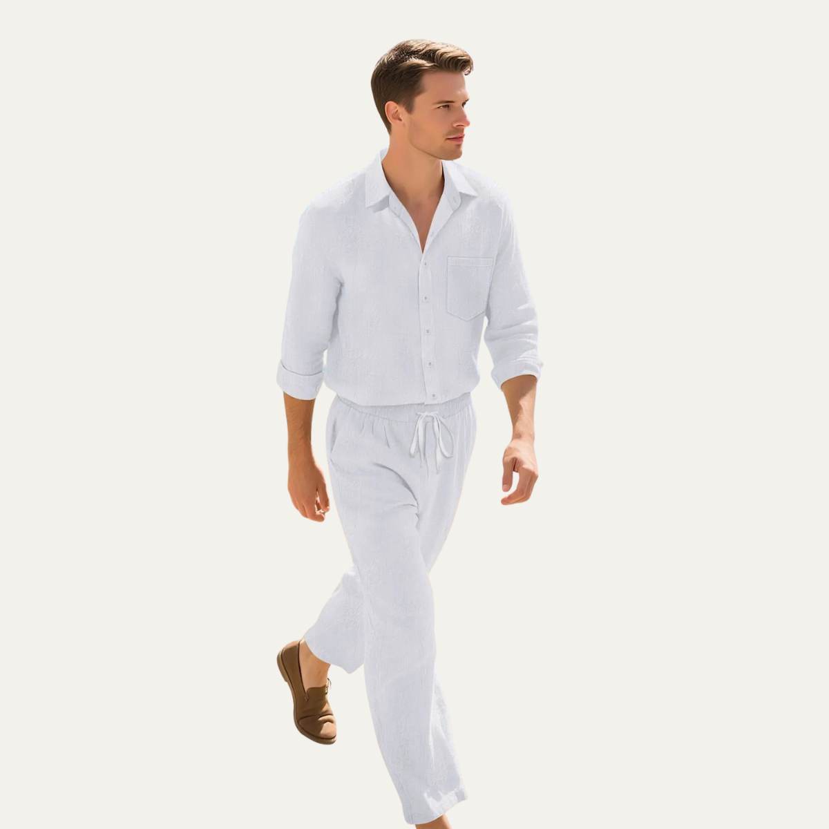 Lightweight Men's Linen Shirt and Pant Set