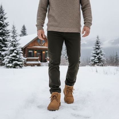 Insulated Men's Waterproof Fur Lined Snow Boots