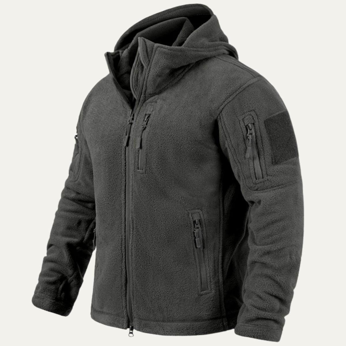 Warm Mens Fleece Hooded Tactical Jacket