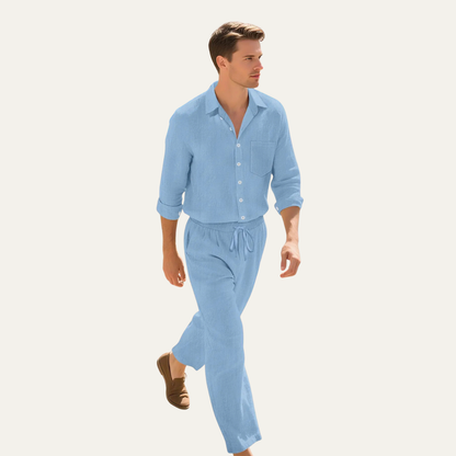 Lightweight Men's Linen Shirt and Pant Set