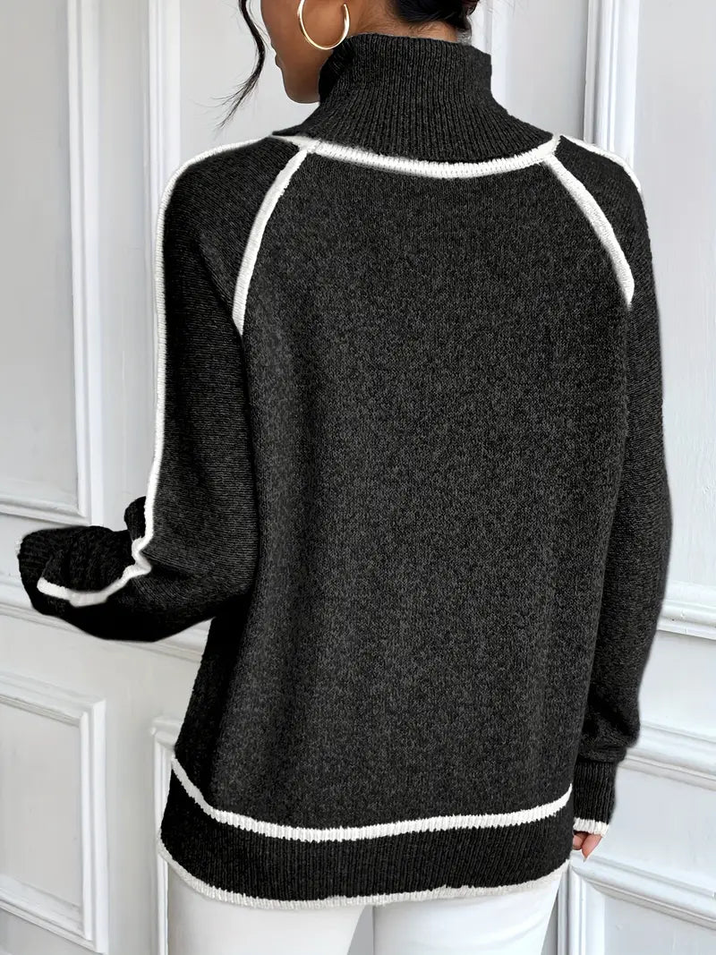 Colorful Crew Neck Pullover Sweater