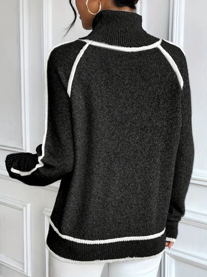 Colorful Crew Neck Pullover Sweater