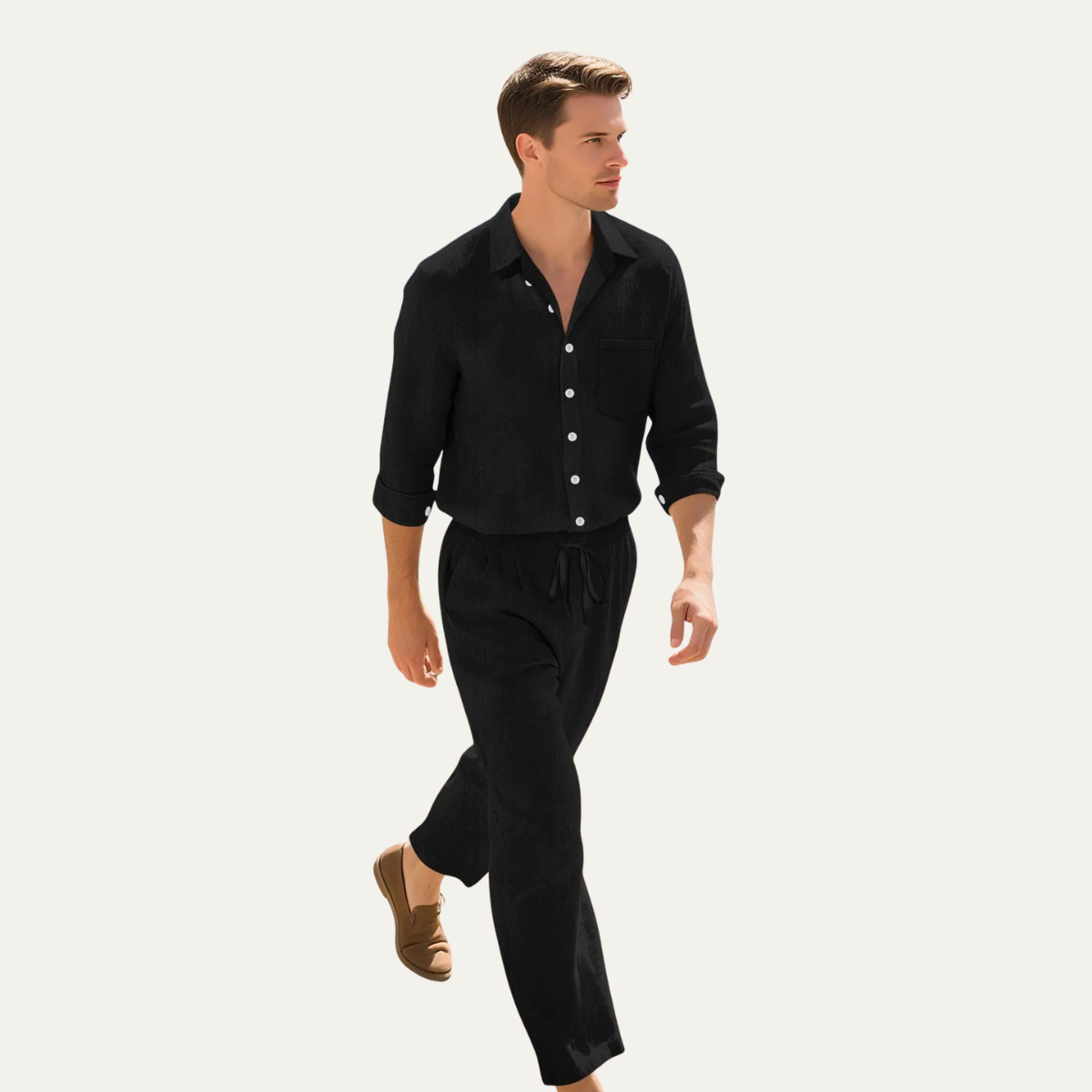 Lightweight Men's Linen Shirt and Pant Set