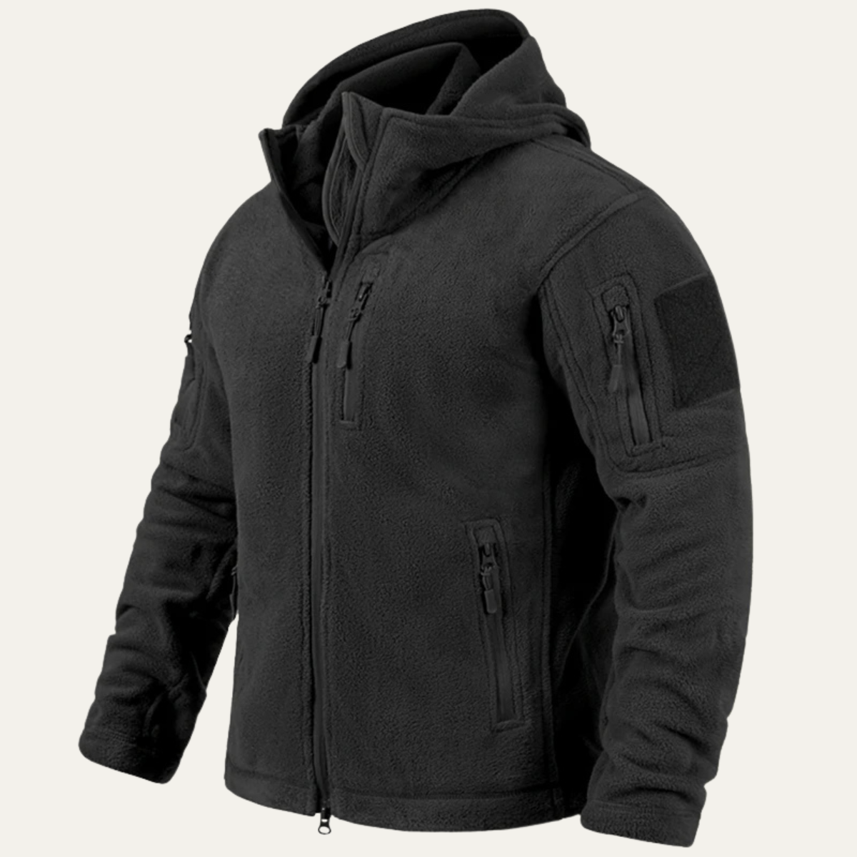 Warm Mens Fleece Hooded Tactical Jacket
