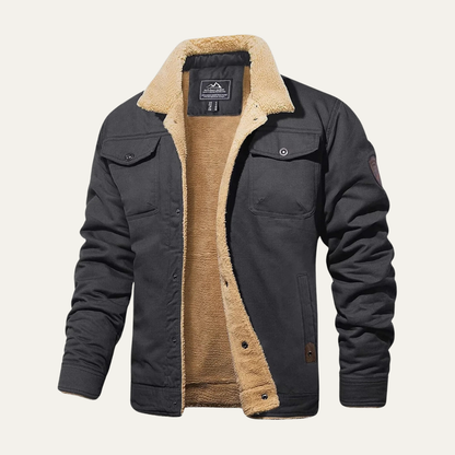 Warm Men's Fleece Lined Padded Bomber Jacket