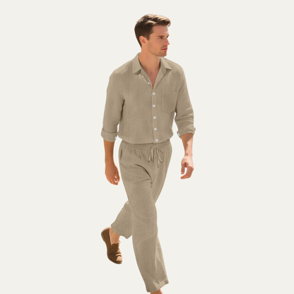 Lightweight Men's Linen Shirt and Pant Set