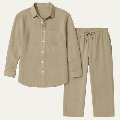 Lightweight Men's Linen Shirt and Pant Set - Nocini
