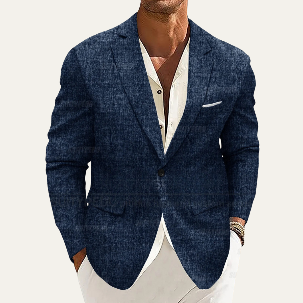 Slim Fit Men's Linen Blazer Jacket