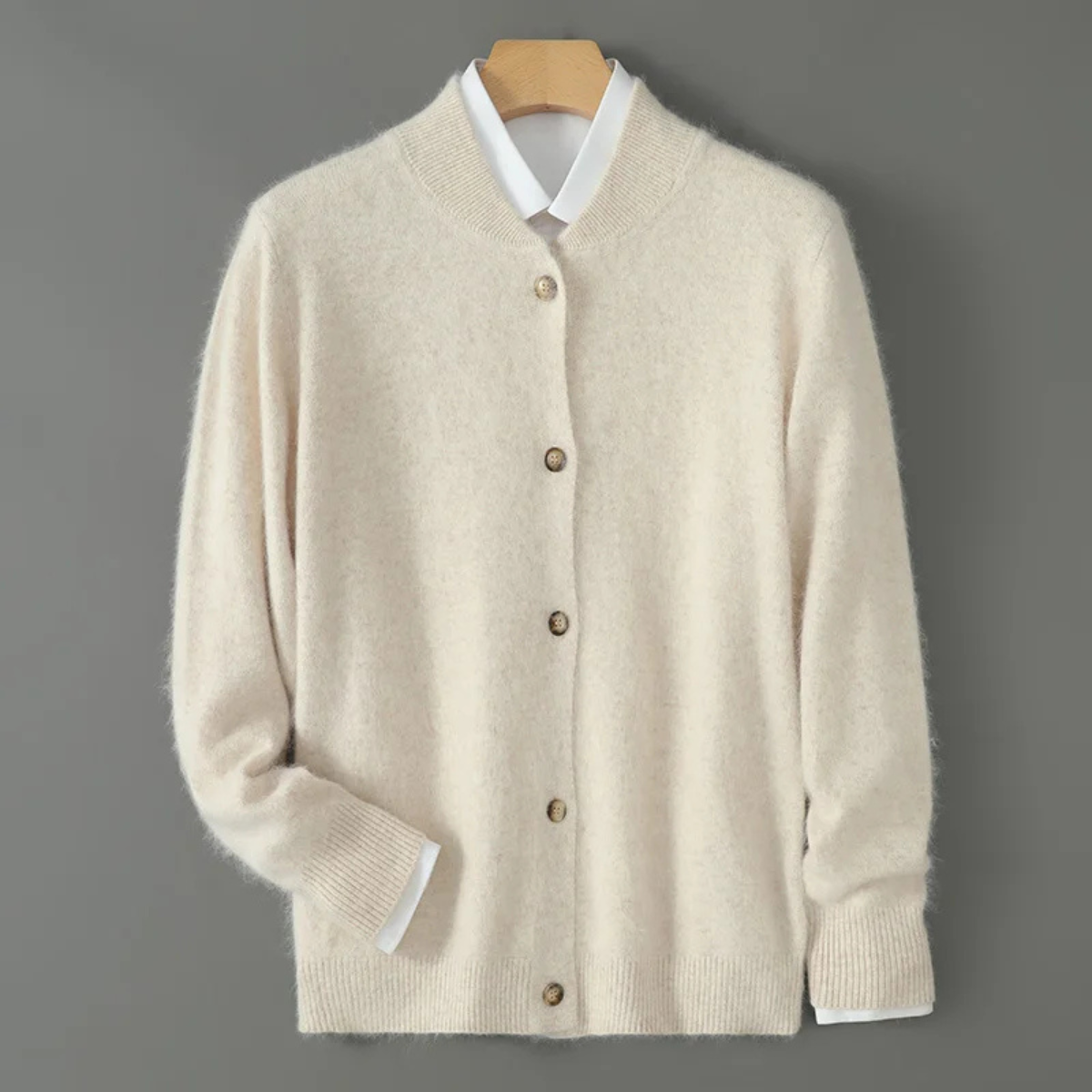 Luxury Men's Soft Cashmere Crew Neck Cardigan