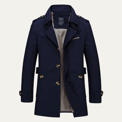 Waterproof Men's Classic Double Breasted Trench Coat