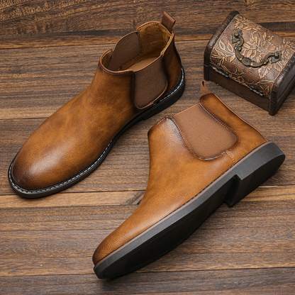 Comfortable Mens Genuine Leather Chelsea Boots
