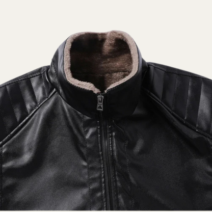 Classic Men's Vintage Faux Leather Biker Coat