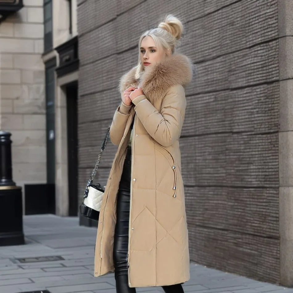 Warm Padded Parka with Faux Fur Hood