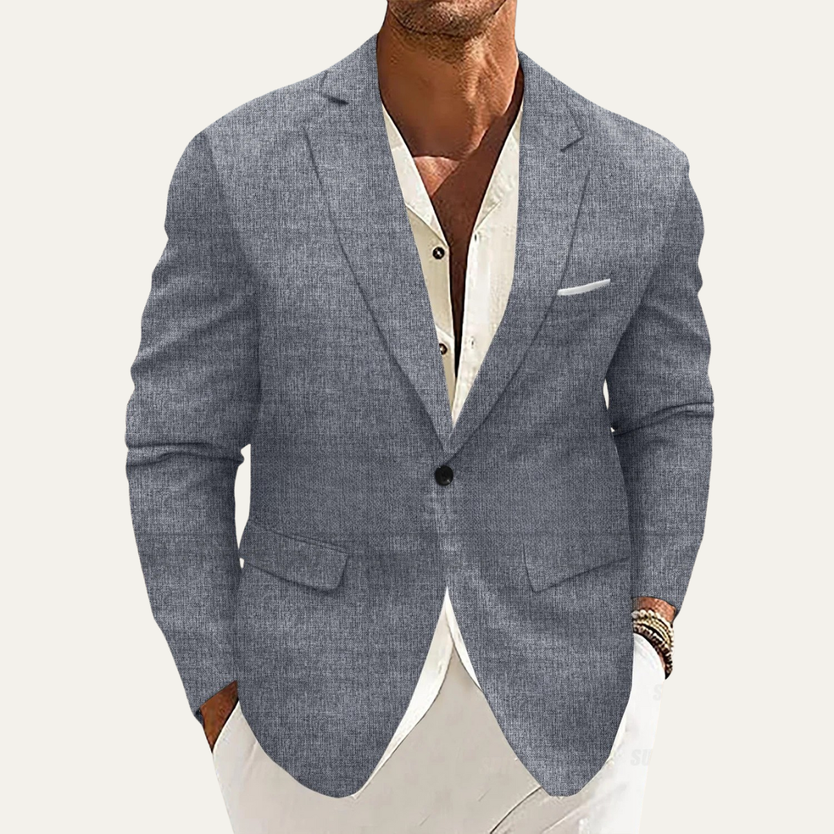 Slim Fit Men's Linen Blazer Jacket