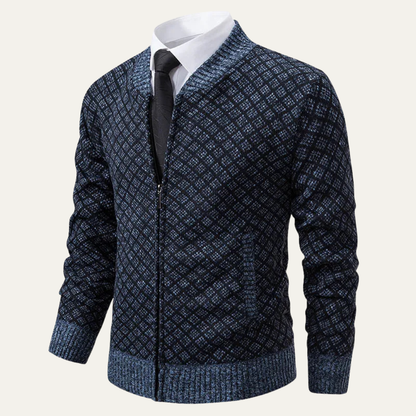 Men's Cable Knit Zipper Sweater Cardigan