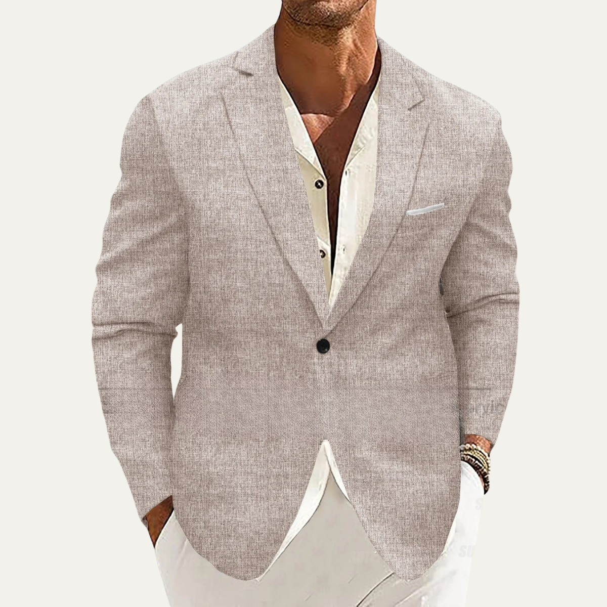 Slim Fit Men's Linen Blazer Jacket