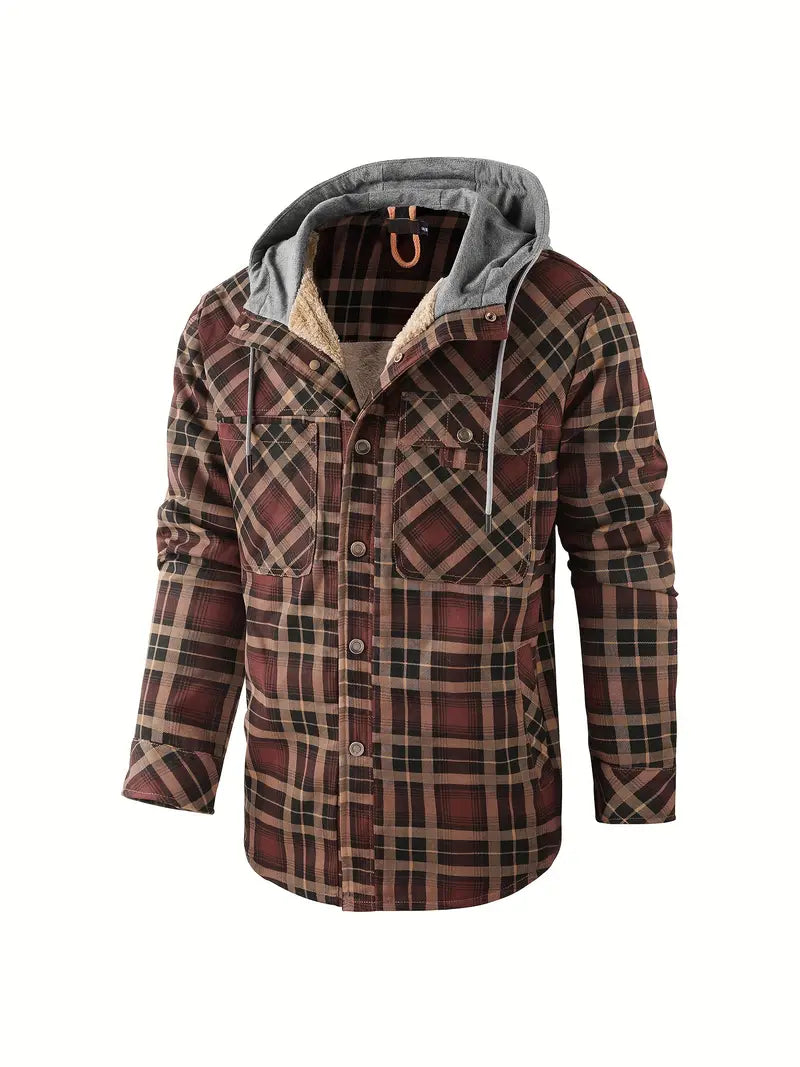 Plaid Hoodie Winter Jacket