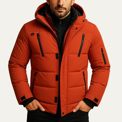 Insulated Men's Padded Hooded Down Jacket