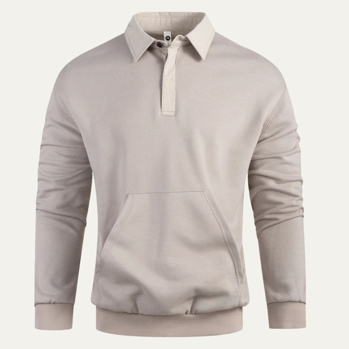Relaxed Fit Men's Polo Fleece Sweatshirt with Pocket - Nocini