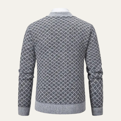 Men's Cable Knit Zipper Sweater Cardigan