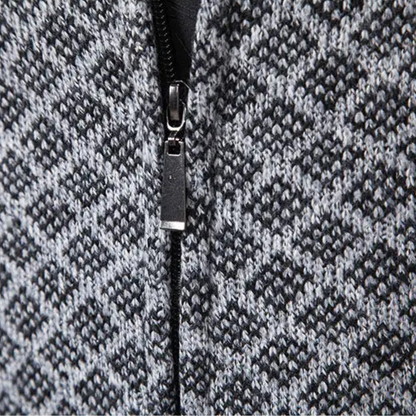 Men's Cable Knit Zipper Sweater Cardigan