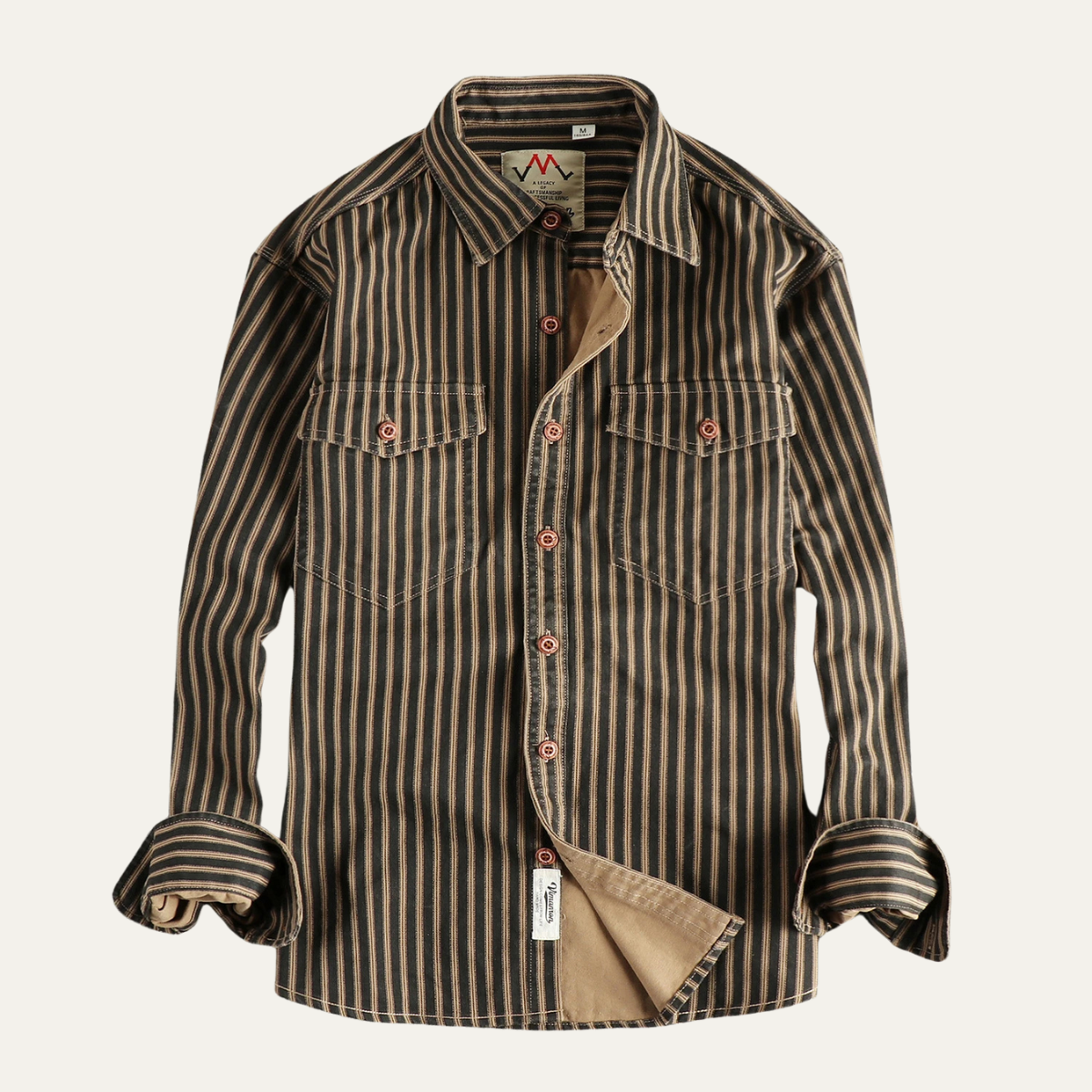 Classic Men's Striped Casual Button Down Shirt - Nocini