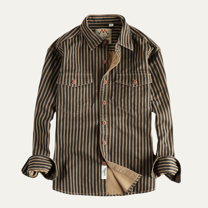 Classic Men's Striped Casual Button Down Shirt - Nocini
