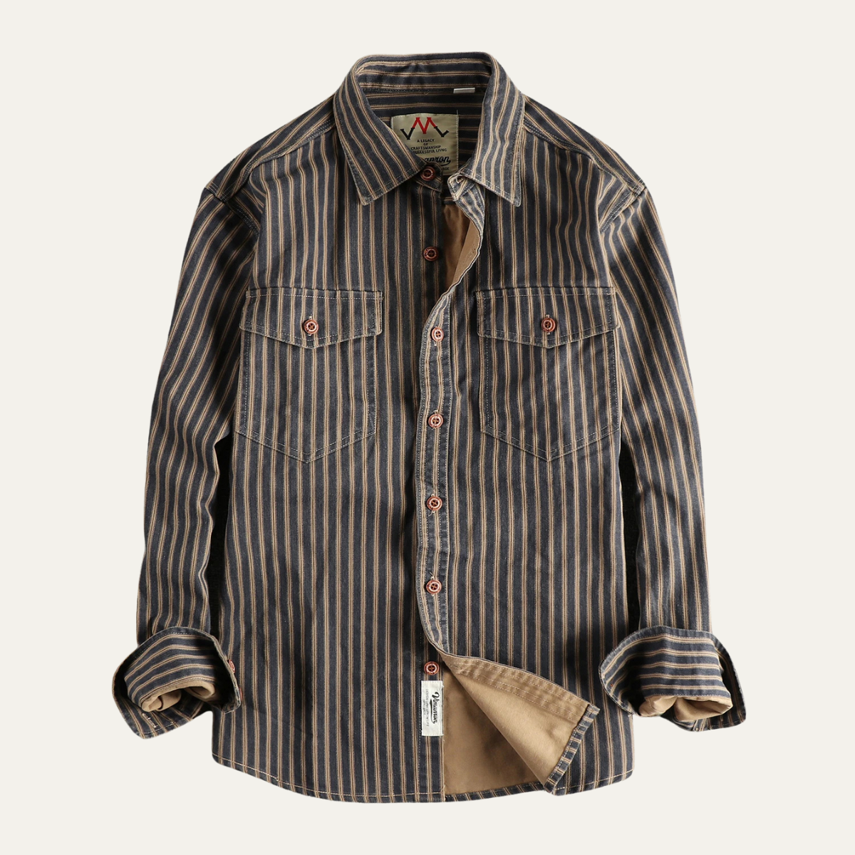 Classic Men's Striped Casual Button Down Shirt