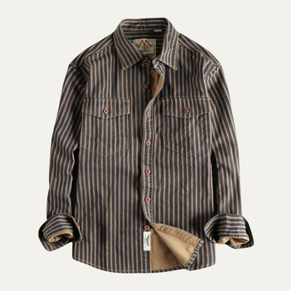 Classic Men's Striped Casual Button Down Shirt