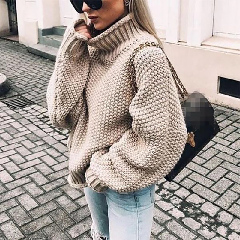 Nadia | Women's Cozy Oversized Crew Neck Knit Sweater - Nocini