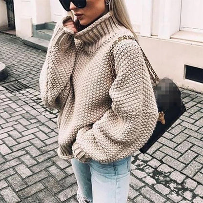 Nadia | Women's Cozy Oversized Crew Neck Knit Sweater - Nocini
