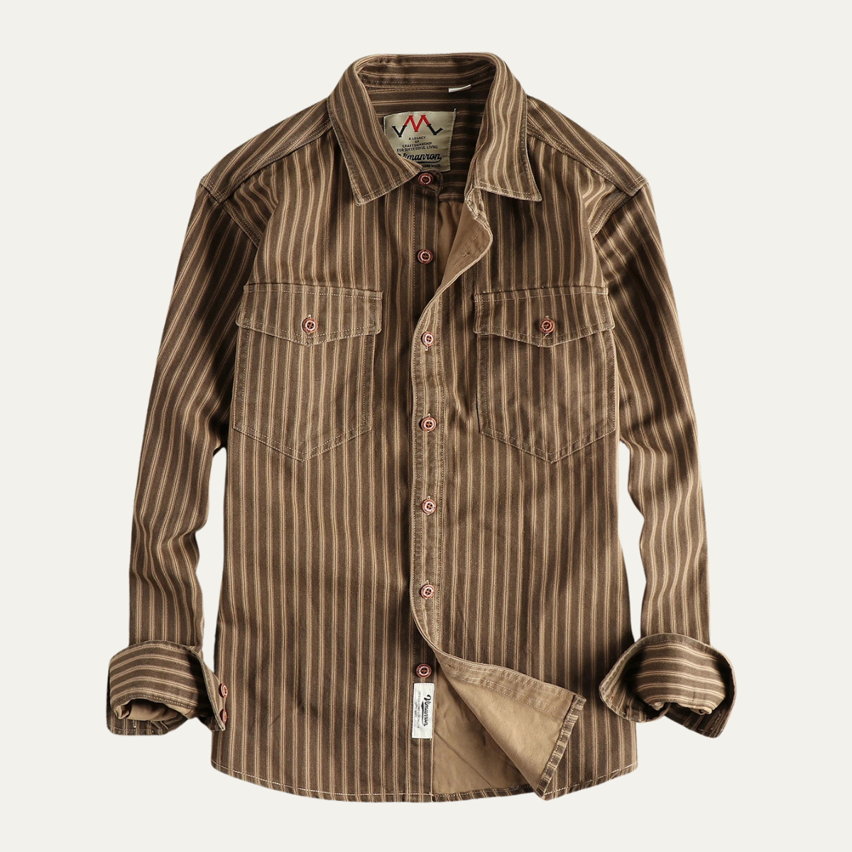 Classic Men's Striped Casual Button Down Shirt