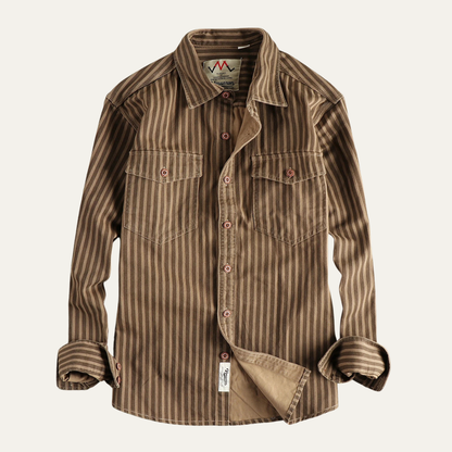 Classic Men's Striped Casual Button Down Shirt