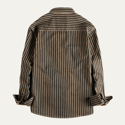 Classic Men's Striped Casual Button Down Shirt