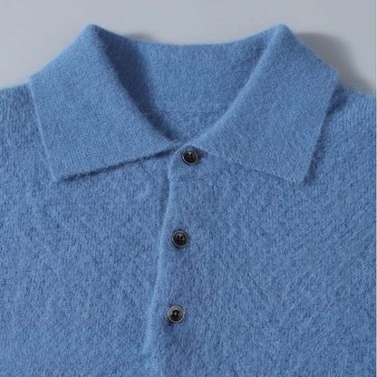 Luxury Men's Soft Cashmere Polo Sweater