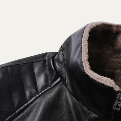 Classic Men's Vintage Faux Leather Biker Coat