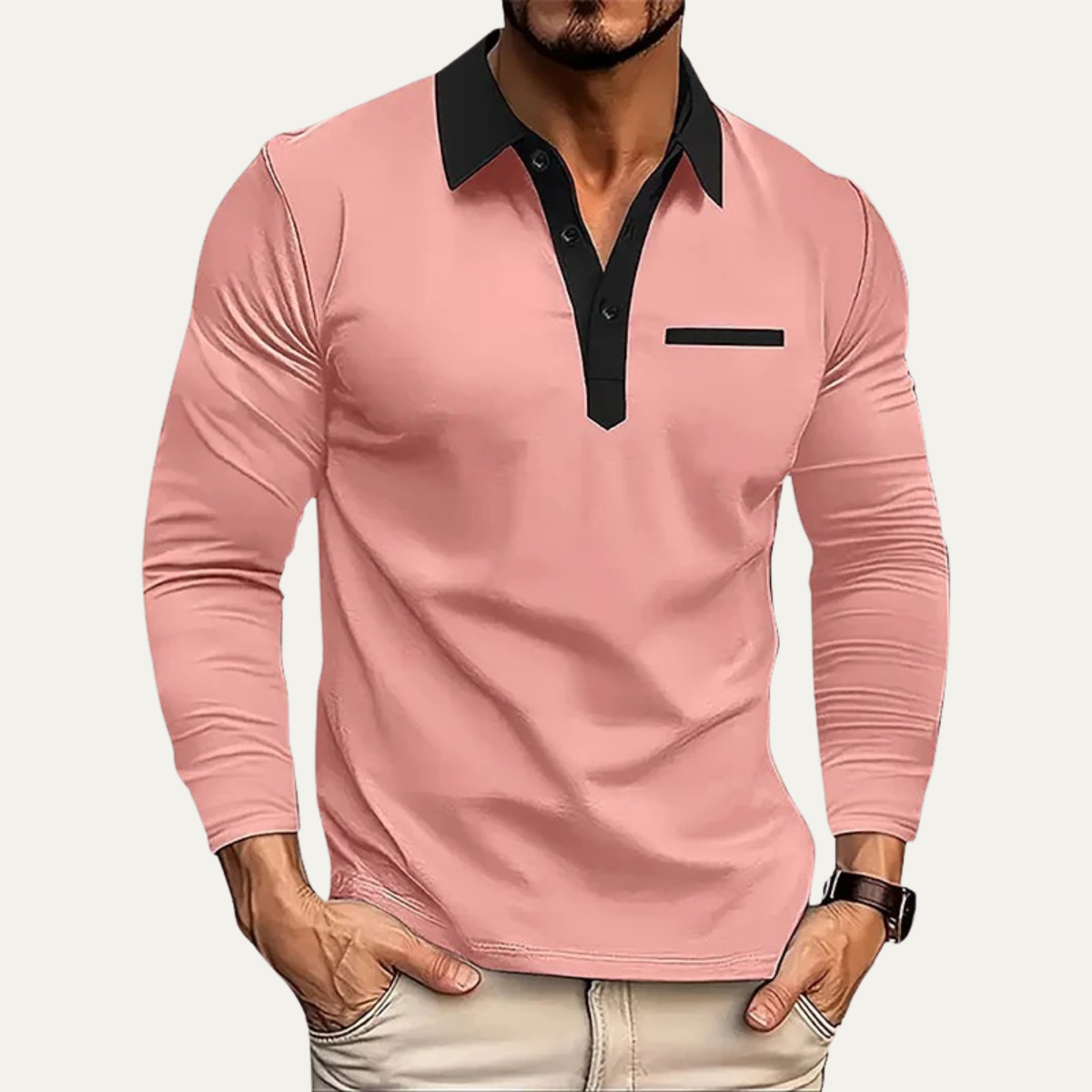 Classic Men's Slim Fit Knit Polo Sweater