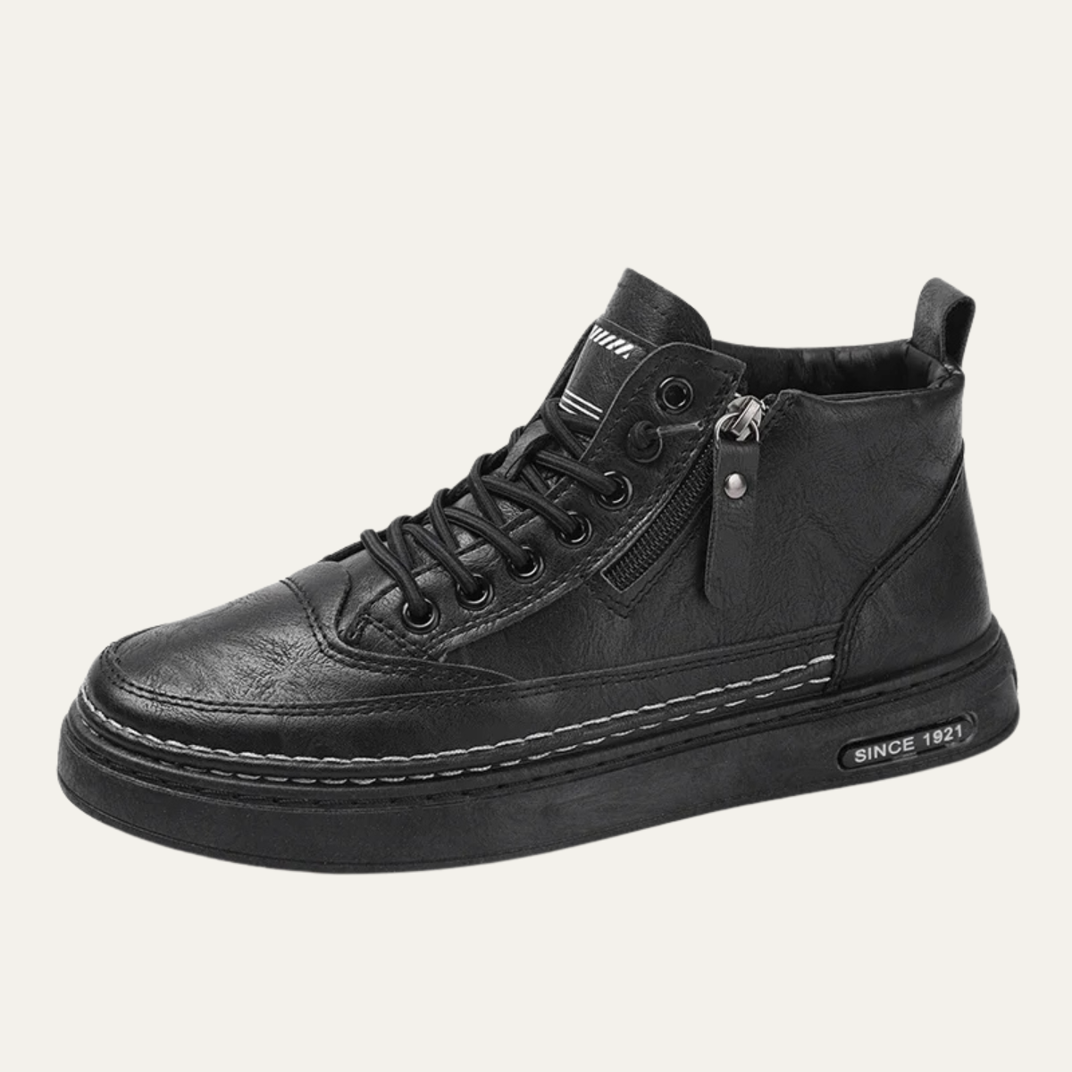 Comfortable Mens Leather High Top Zip Boots - Nocini