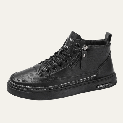 Comfortable Mens Leather High Top Zip Boots - Nocini
