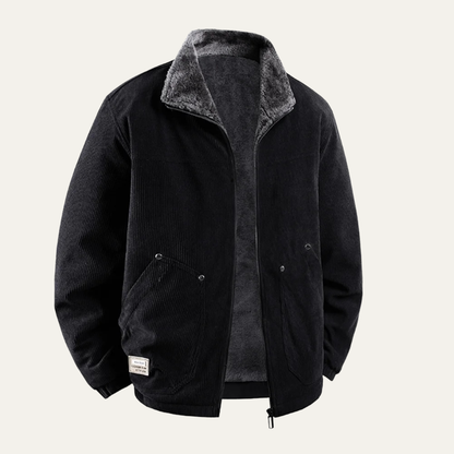 Warm Mens Corduroy Fleece Winter Coat Jacket