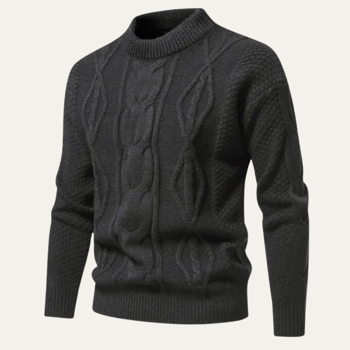 Cozy Men's Crew Neck Winter Knit Sweater