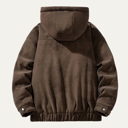 Classic Mens Vintage Hoodie Fleece Jacket