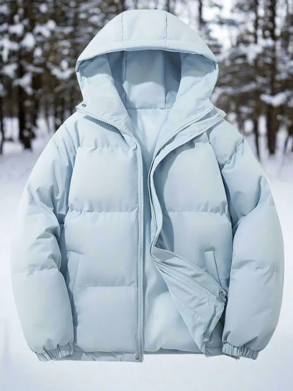 Men's Insulated Puffer Jacket with Hood and Zip