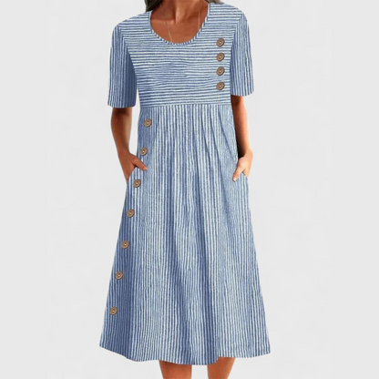 Classic Black and White Midi Dress - Olytrend