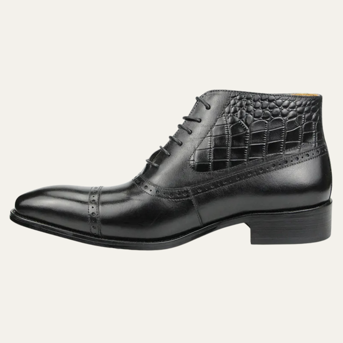 Classic Men's Leather Dress Boots Lace Up Ankle Boots