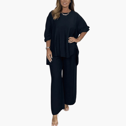 Comfy Women's Pajama Set with Wide Leg Pants