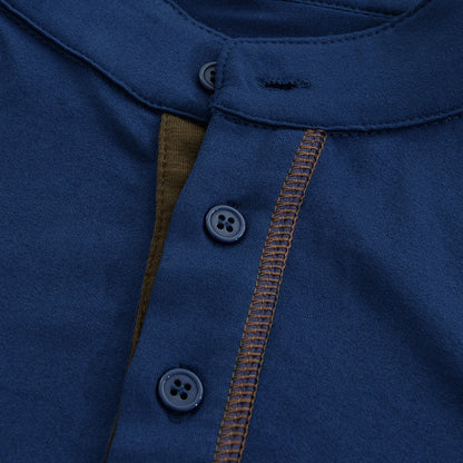 Relaxed Fit Men's Classic Henley Tee Shirt