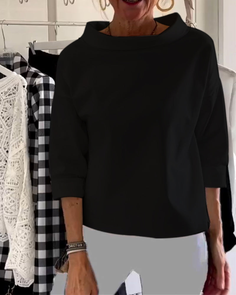 Classic Fit High Neck Women's Top